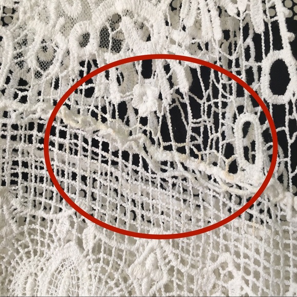 🟠 2/$20 Boho Lace and Crochet Tank Top - White - Picture 5 of 5